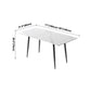 Rectangle Extendable Industrial Dining Table White Sintered Stone Table with 4 Black Legs Clearhalo ' dining_table' 'Dining Tables & Seating' 'Dining Tables' 'furn' 'furn_dining_table' 'Furniture' 'furniture_dining_table' 'Kitchen & Dining Furniture' 'kitchen&dining_furn' 'kitchen' 'kitchen_dining_table' 4246958