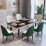 Rectangle Traditional Luxury Dining Table 4 Black Solid Wood Legs Table for Dining Room Clearhalo ' dining_table' 'Dining Tables & Seating' 'Dining Tables' 'furn' 'furn_dining_table' 'Furniture' 'furniture_dining_table' 'Kitchen & Dining Furniture' 'kitchen&dining_furn' 'kitchen' 'kitchen_dining_table' 4246959