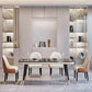 Rectangle Traditional Luxury Dining Table 4 Black Solid Wood Legs Table for Dining Room Clearhalo ' dining_table' 'Dining Tables & Seating' 'Dining Tables' 'furn' 'furn_dining_table' 'Furniture' 'furniture_dining_table' 'Kitchen & Dining Furniture' 'kitchen&dining_furn' 'kitchen' 'kitchen_dining_table' 4246962