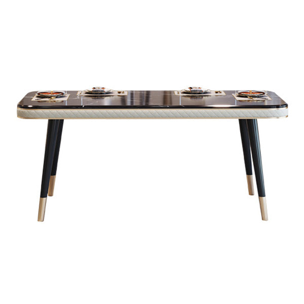 Rectangle Traditional Luxury Dining Table 4 Black Solid Wood Legs Table for Dining Room Without Chairs Clearhalo ' dining_table' 'Dining Tables & Seating' 'Dining Tables' 'furn' 'furn_dining_table' 'Furniture' 'furniture_dining_table' 'Kitchen & Dining Furniture' 'kitchen&dining_furn' 'kitchen' 'kitchen_dining_table' 4246963