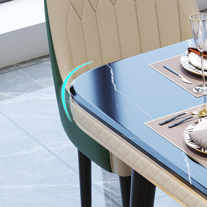 Rectangle Traditional Luxury Dining Table 4 Black Solid Wood Legs Table for Dining Room Clearhalo ' dining_table' 'Dining Tables & Seating' 'Dining Tables' 'furn' 'furn_dining_table' 'Furniture' 'furniture_dining_table' 'Kitchen & Dining Furniture' 'kitchen&dining_furn' 'kitchen' 'kitchen_dining_table' 4246965