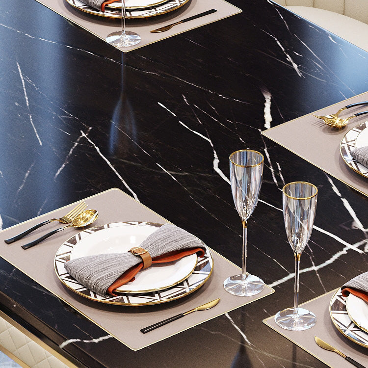 Rectangle Traditional Luxury Dining Table 4 Black Solid Wood Legs Table for Dining Room Clearhalo ' dining_table' 'Dining Tables & Seating' 'Dining Tables' 'furn' 'furn_dining_table' 'Furniture' 'furniture_dining_table' 'Kitchen & Dining Furniture' 'kitchen&dining_furn' 'kitchen' 'kitchen_dining_table' 4246967