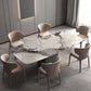 Traditional Rectangle Luxury Dining Table White Sintered Stone Table with Metal Pedestal Base Clearhalo ' dining_table' 'Dining Tables & Seating' 'Dining Tables' 'furn' 'furn_dining_table' 'Furniture' 'furniture_dining_table' 'Kitchen & Dining Furniture' 'kitchen&dining_furn' 'kitchen' 'kitchen_dining_table' 4246991