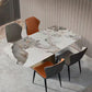 Traditional Rectangle Luxury Dining Table White Sintered Stone Table with Metal Pedestal Base Clearhalo ' dining_table' 'Dining Tables & Seating' 'Dining Tables' 'furn' 'furn_dining_table' 'Furniture' 'furniture_dining_table' 'Kitchen & Dining Furniture' 'kitchen&dining_furn' 'kitchen' 'kitchen_dining_table' 4247002