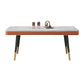 Rectangle Traditional Luxury Dining Table 4 Black Metal Legs Table for Dining Room Orange Without Chairs Clearhalo ' dining_table' 'Dining Tables & Seating' 'Dining Tables' 'furn' 'furn_dining_table' 'Furniture' 'furniture_dining_table' 'Kitchen & Dining Furniture' 'kitchen&dining_furn' 'kitchen' 'kitchen_dining_table' 4247027