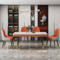 Rectangle Traditional Luxury Dining Table 4 Black Metal Legs Table for Dining Room Clearhalo ' dining_table' 'Dining Tables & Seating' 'Dining Tables' 'furn' 'furn_dining_table' 'Furniture' 'furniture_dining_table' 'Kitchen & Dining Furniture' 'kitchen&dining_furn' 'kitchen' 'kitchen_dining_table' 4247032