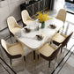 Rectangle Traditional Luxury Dining Table 4 Black Metal Legs Table for Dining Room Clearhalo ' dining_table' 'Dining Tables & Seating' 'Dining Tables' 'furn' 'furn_dining_table' 'Furniture' 'furniture_dining_table' 'Kitchen & Dining Furniture' 'kitchen&dining_furn' 'kitchen' 'kitchen_dining_table' 4247034