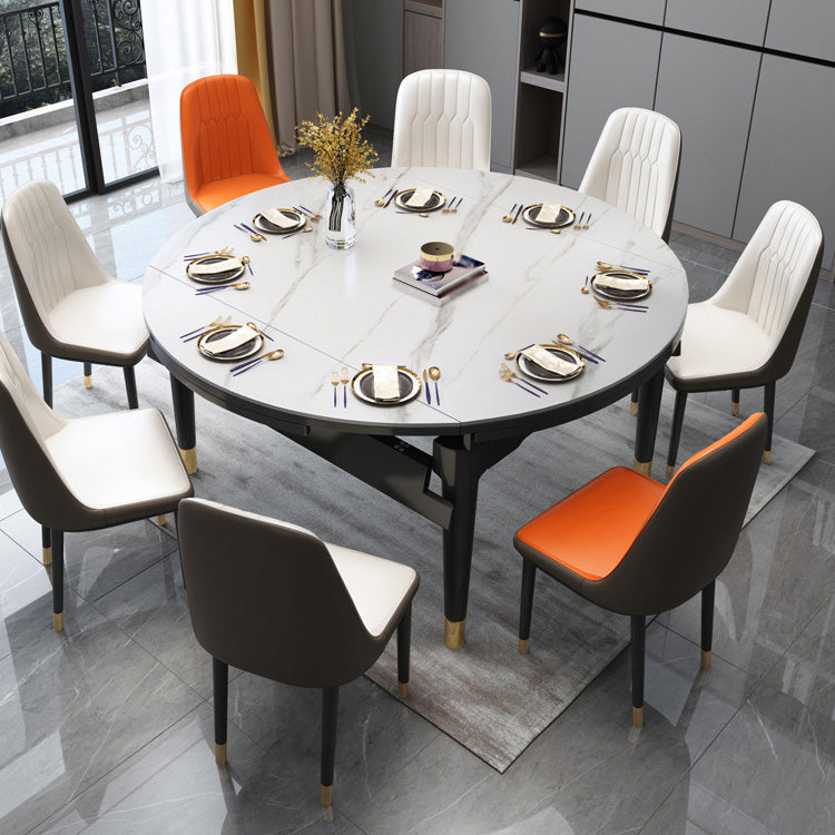 Round Dining Site Table Traditional Luxury Dinner Room Furniture with Drop-Leaf Clearhalo ' dining_table' 'Dining Tables & Seating' 'Dining Tables' 'furn' 'furn_dining_table' 'Furniture' 'furniture_dining_table' 'Kitchen & Dining Furniture' 'kitchen&dining_furn' 'kitchen' 'kitchen_dining_table' 4247041