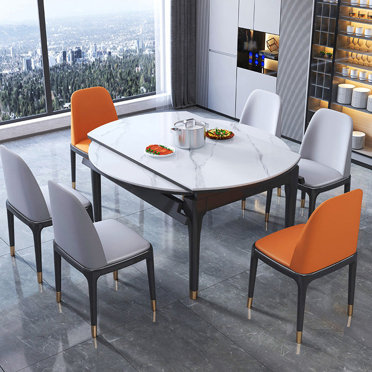 Round Dining Site Table Traditional Luxury Dinner Room Furniture with Drop-Leaf Clearhalo ' dining_table' 'Dining Tables & Seating' 'Dining Tables' 'furn' 'furn_dining_table' 'Furniture' 'furniture_dining_table' 'Kitchen & Dining Furniture' 'kitchen&dining_furn' 'kitchen' 'kitchen_dining_table' 4247044