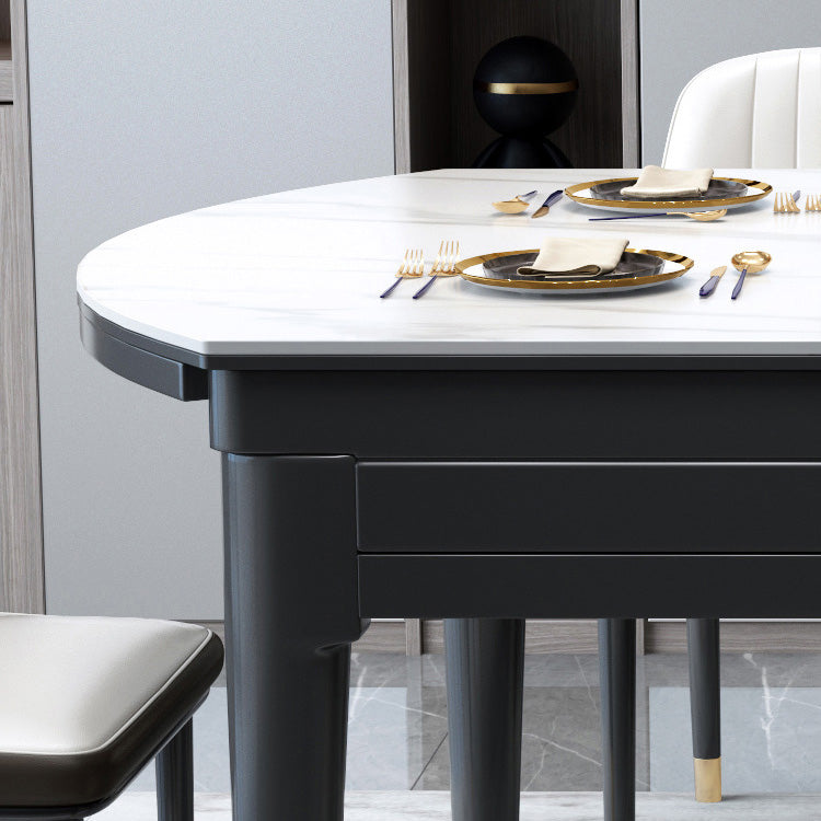 Round Dining Site Table Traditional Luxury Dinner Room Furniture with Drop-Leaf Clearhalo ' dining_table' 'Dining Tables & Seating' 'Dining Tables' 'furn' 'furn_dining_table' 'Furniture' 'furniture_dining_table' 'Kitchen & Dining Furniture' 'kitchen&dining_furn' 'kitchen' 'kitchen_dining_table' 4247048