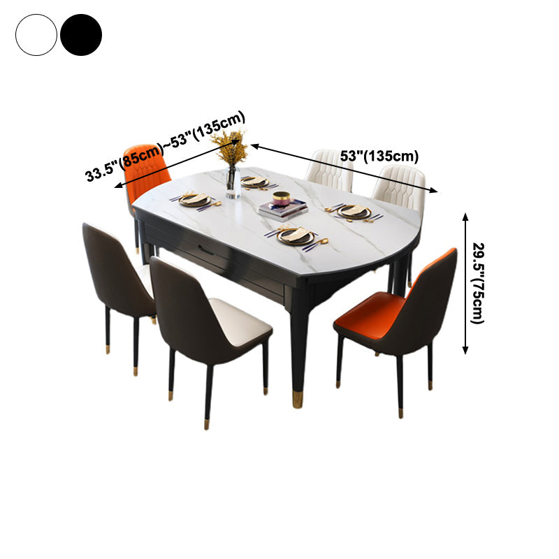 Round Dining Site Table Traditional Luxury Dinner Room Furniture with Drop-Leaf Clearhalo ' dining_table' 'Dining Tables & Seating' 'Dining Tables' 'furn' 'furn_dining_table' 'Furniture' 'furniture_dining_table' 'Kitchen & Dining Furniture' 'kitchen&dining_furn' 'kitchen' 'kitchen_dining_table' 4247050