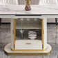 Extendable Sintered Stone Dining Table for Restaurant Luxury Storage Table with Pedestal Clearhalo ' dining_table' 'Dining Tables & Seating' 'Dining Tables' 'furn' 'furn_dining_table' 'Furniture' 'furniture_dining_table' 'Kitchen & Dining Furniture' 'kitchen&dining_furn' 'kitchen' 'kitchen_dining_table' 4247082