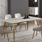 Traditional Luxury Rectangle Dining Table White Sintered Stone Table with 4 Gold Legs Clearhalo ' dining_table' 'Dining Tables & Seating' 'Dining Tables' 'furn' 'furn_dining_table' 'Furniture' 'furniture_dining_table' 'Kitchen & Dining Furniture' 'kitchen&dining_furn' 'kitchen' 'kitchen_dining_table' 4247105