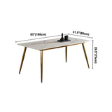 Traditional Luxury Rectangle Dining Table White Sintered Stone Table with 4 Gold Legs Clearhalo ' dining_table' 'Dining Tables & Seating' 'Dining Tables' 'furn' 'furn_dining_table' 'Furniture' 'furniture_dining_table' 'Kitchen & Dining Furniture' 'kitchen&dining_furn' 'kitchen' 'kitchen_dining_table' 4247118