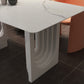 47.24''L Contemporary Sintered Stone Table White Dining Table with Double Pedestal Bases Clearhalo ' dining_table' 'Dining Tables & Seating' 'Dining Tables' 'furn' 'furn_dining_table' 'Furniture' 'furniture_dining_table' 'Kitchen & Dining Furniture' 'kitchen&dining_furn' 'kitchen' 'kitchen_dining_table' 4247126