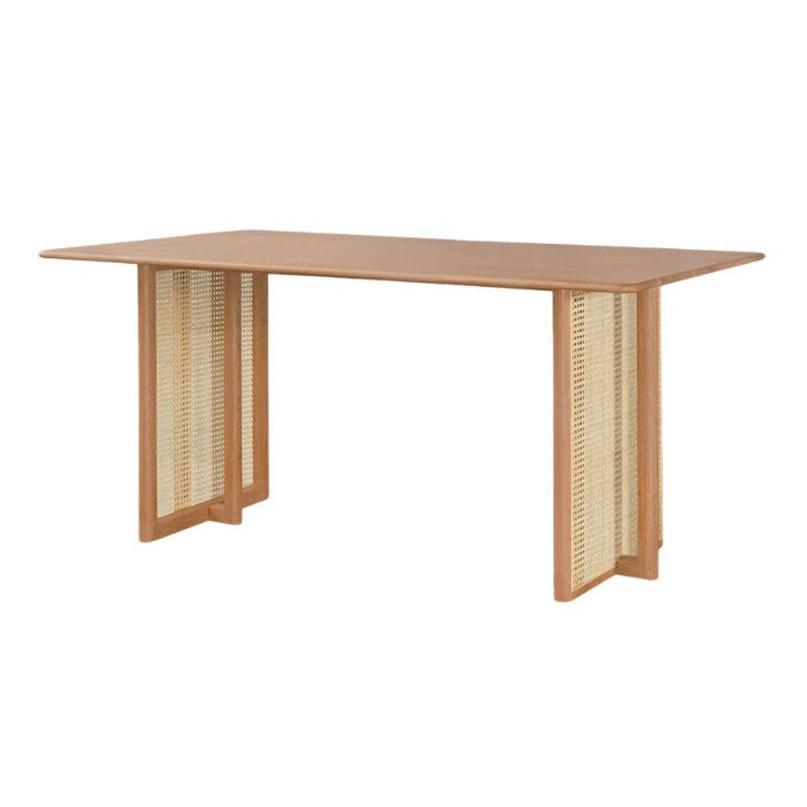 Rectangle Ash Wood Table for Restaurant Modern Dining Table with Double Pedestal Without Chairs Clearhalo ' dining_table' 'Dining Tables & Seating' 'Dining Tables' 'furn' 'furn_dining_table' 'Furniture' 'furniture_dining_table' 'Kitchen & Dining Furniture' 'kitchen&dining_furn' 'kitchen' 'kitchen_dining_table' 4247136