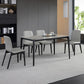 Rectangle 4 Legs Industrial Table Grey Tone Fixed Table of Sintered Stone Clearhalo ' dining_table' 'Dining Tables & Seating' 'Dining Tables' 'furn' 'furn_dining_table' 'Furniture' 'furniture_dining_table' 'Kitchen & Dining Furniture' 'kitchen&dining_furn' 'kitchen' 'kitchen_dining_table' 4247156