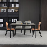 Rectangle 4 Legs Industrial Table Grey Tone Fixed Table of Sintered Stone Clearhalo ' dining_table' 'Dining Tables & Seating' 'Dining Tables' 'furn' 'furn_dining_table' 'Furniture' 'furniture_dining_table' 'Kitchen & Dining Furniture' 'kitchen&dining_furn' 'kitchen' 'kitchen_dining_table' 4247157