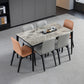 Rectangle 4 Legs Industrial Table Grey Tone Fixed Table of Sintered Stone Clearhalo ' dining_table' 'Dining Tables & Seating' 'Dining Tables' 'furn' 'furn_dining_table' 'Furniture' 'furniture_dining_table' 'Kitchen & Dining Furniture' 'kitchen&dining_furn' 'kitchen' 'kitchen_dining_table' 4247158