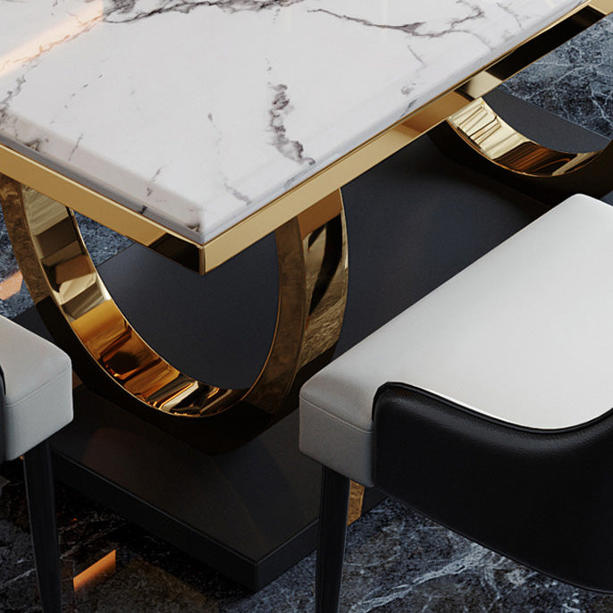 Trestle Base Dining Table Traditional Luxury Marble Dinner Table for Home Clearhalo ' dining_table' 'Dining Tables & Seating' 'Dining Tables' 'furn' 'furn_dining_table' 'Furniture' 'furniture_dining_table' 'Kitchen & Dining Furniture' 'kitchen&dining_furn' 'kitchen' 'kitchen_dining_table' 4247169