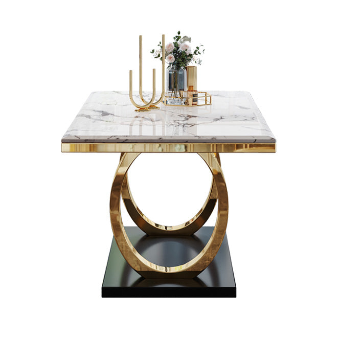 Trestle Base Dining Table Traditional Luxury Marble Dinner Table for Home Clearhalo ' dining_table' 'Dining Tables & Seating' 'Dining Tables' 'furn' 'furn_dining_table' 'Furniture' 'furniture_dining_table' 'Kitchen & Dining Furniture' 'kitchen&dining_furn' 'kitchen' 'kitchen_dining_table' 4247170