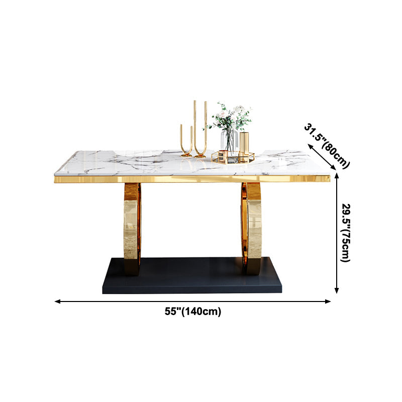Trestle Base Dining Table Traditional Luxury Marble Dinner Table for Home Clearhalo ' dining_table' 'Dining Tables & Seating' 'Dining Tables' 'furn' 'furn_dining_table' 'Furniture' 'furniture_dining_table' 'Kitchen & Dining Furniture' 'kitchen&dining_furn' 'kitchen' 'kitchen_dining_table' 4247174