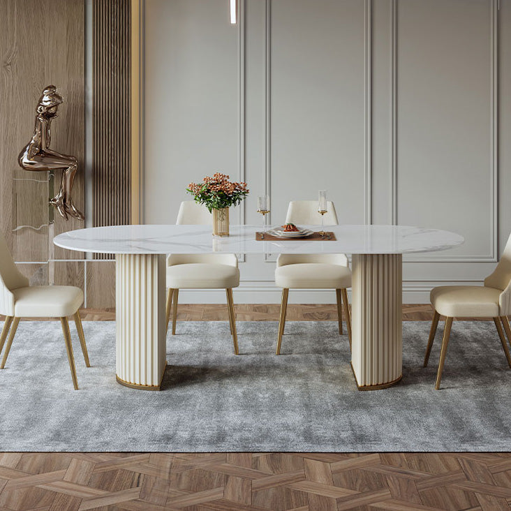 Oval Double Pedestal Dining Table Traditional Luxury Stone Furniture Clearhalo ' dining_table' 'Dining Tables & Seating' 'Dining Tables' 'furn' 'furn_dining_table' 'Furniture' 'furniture_dining_table' 'Kitchen & Dining Furniture' 'kitchen&dining_furn' 'kitchen' 'kitchen_dining_table' 4247219
