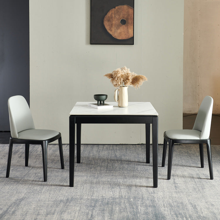 Industrial Square Shape White Table Sintered Stone Standard Dining Table for Kitchen Clearhalo ' dining_table' 'Dining Tables & Seating' 'Dining Tables' 'furn' 'furn_dining_table' 'Furniture' 'furniture_dining_table' 'Kitchen & Dining Furniture' 'kitchen&dining_furn' 'kitchen' 'kitchen_dining_table' 4247248