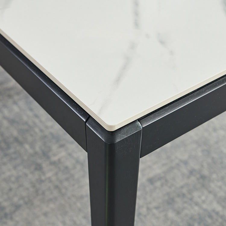 Industrial Square Shape White Table Sintered Stone Standard Dining Table for Kitchen Clearhalo ' dining_table' 'Dining Tables & Seating' 'Dining Tables' 'furn' 'furn_dining_table' 'Furniture' 'furniture_dining_table' 'Kitchen & Dining Furniture' 'kitchen&dining_furn' 'kitchen' 'kitchen_dining_table' 4247251