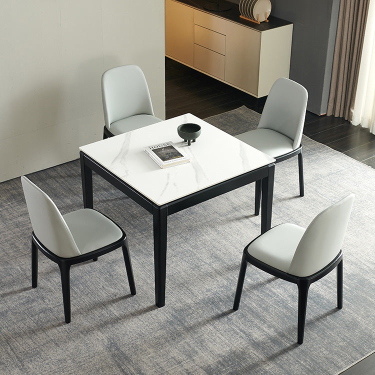 Industrial Square Shape White Table Sintered Stone Standard Dining Table for Kitchen Clearhalo ' dining_table' 'Dining Tables & Seating' 'Dining Tables' 'furn' 'furn_dining_table' 'Furniture' 'furniture_dining_table' 'Kitchen & Dining Furniture' 'kitchen&dining_furn' 'kitchen' 'kitchen_dining_table' 4247255