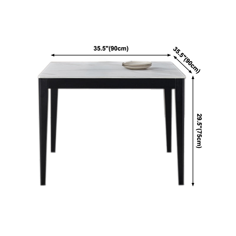 Industrial Square Shape White Table Sintered Stone Standard Dining Table for Kitchen Clearhalo ' dining_table' 'Dining Tables & Seating' 'Dining Tables' 'furn' 'furn_dining_table' 'Furniture' 'furniture_dining_table' 'Kitchen & Dining Furniture' 'kitchen&dining_furn' 'kitchen' 'kitchen_dining_table' 4247258