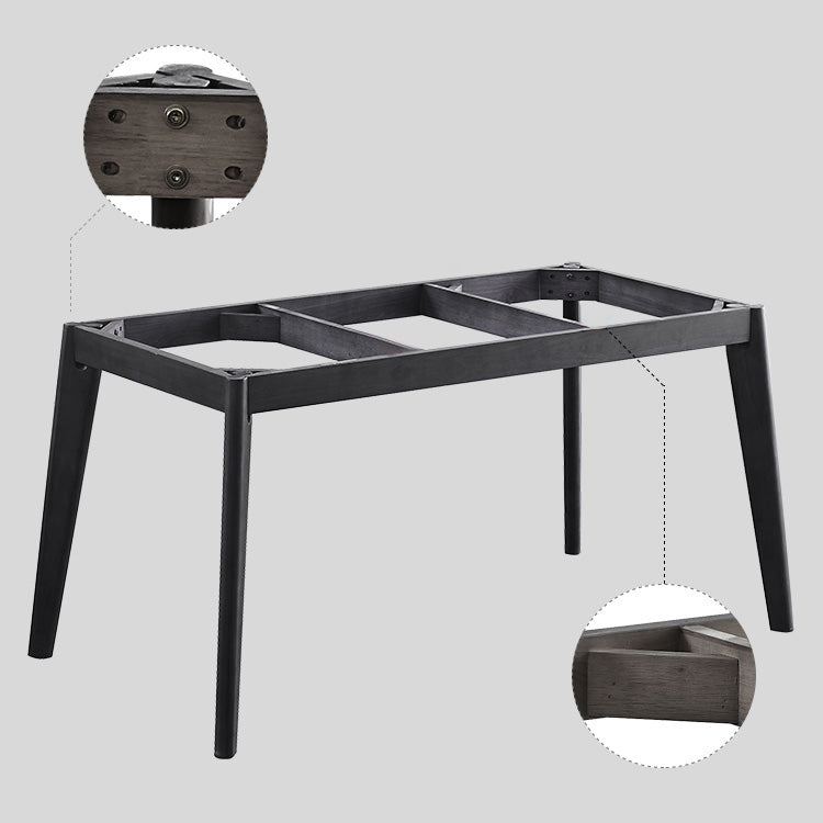 Rectangle 4 Legs Industrial Table Black Fixed Table of Sintered Stone Clearhalo ' dining_table' 'Dining Tables & Seating' 'Dining Tables' 'furn' 'furn_dining_table' 'Furniture' 'furniture_dining_table' 'Kitchen & Dining Furniture' 'kitchen&dining_furn' 'kitchen' 'kitchen_dining_table' 4247266