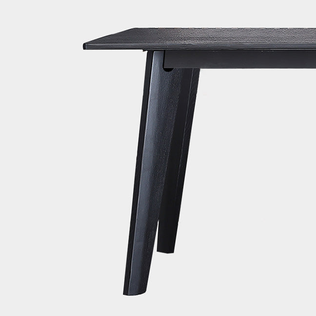 Rectangle 4 Legs Industrial Table Black Fixed Table of Sintered Stone Clearhalo ' dining_table' 'Dining Tables & Seating' 'Dining Tables' 'furn' 'furn_dining_table' 'Furniture' 'furniture_dining_table' 'Kitchen & Dining Furniture' 'kitchen&dining_furn' 'kitchen' 'kitchen_dining_table' 4247267