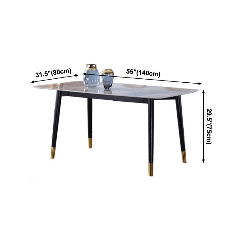 Rectangle Grey Tone Dining Table Sintered Stone Table Luxury with 4 Legs Clearhalo ' dining_table' 'Dining Tables & Seating' 'Dining Tables' 'furn' 'furn_dining_table' 'Furniture' 'furniture_dining_table' 'Kitchen & Dining Furniture' 'kitchen&dining_furn' 'kitchen' 'kitchen_dining_table' 4247297