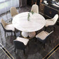 Glam Sintered Stone Extendable Table Round Shape Kitchen Dining Table with Pedestal Base Clearhalo ' dining_table' 'Dining Tables & Seating' 'Dining Tables' 'furn' 'furn_dining_table' 'Furniture' 'furniture_dining_table' 'Kitchen & Dining Furniture' 'kitchen&dining_furn' 'kitchen' 'kitchen_dining_table' 4247300