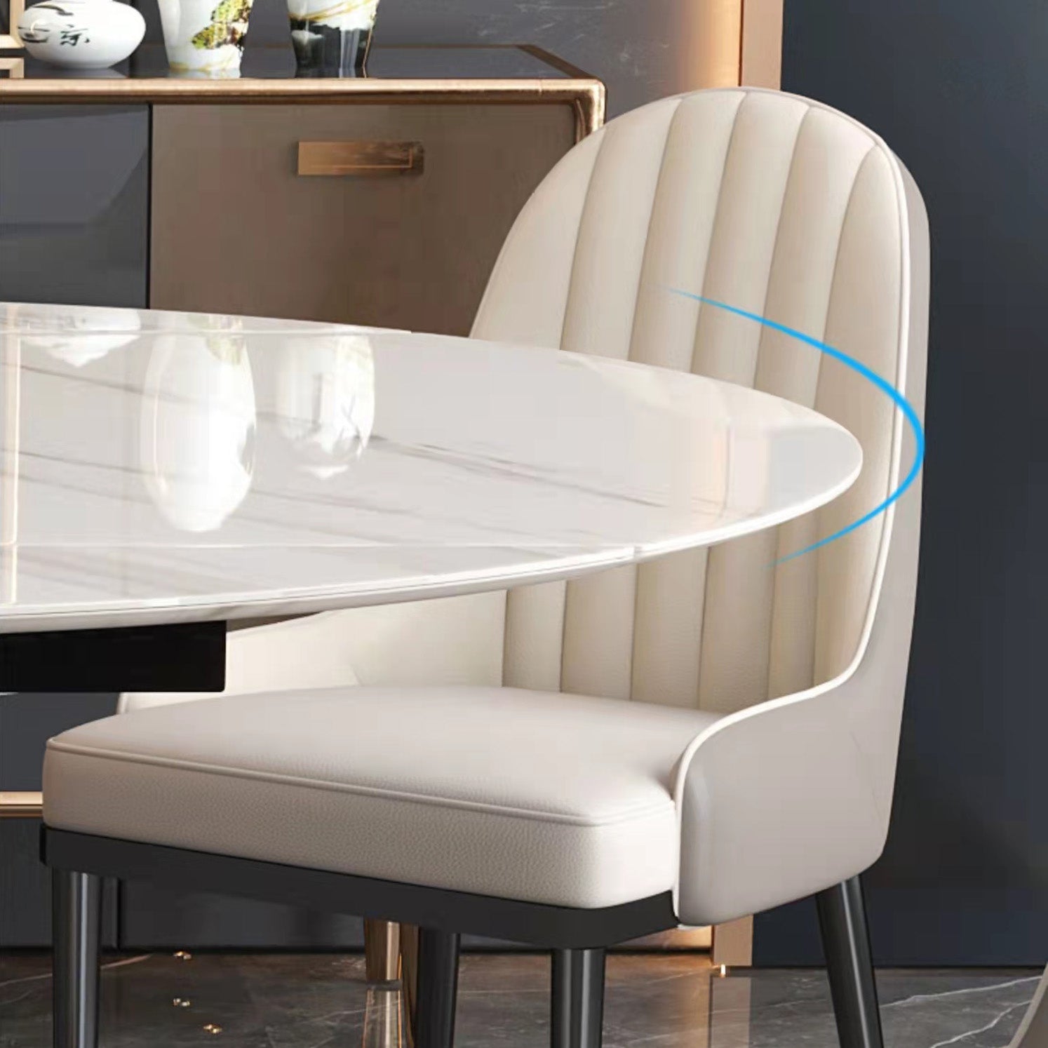 Glam Sintered Stone Extendable Table Round Shape Kitchen Dining Table with Pedestal Base Clearhalo ' dining_table' 'Dining Tables & Seating' 'Dining Tables' 'furn' 'furn_dining_table' 'Furniture' 'furniture_dining_table' 'Kitchen & Dining Furniture' 'kitchen&dining_furn' 'kitchen' 'kitchen_dining_table' 4247305