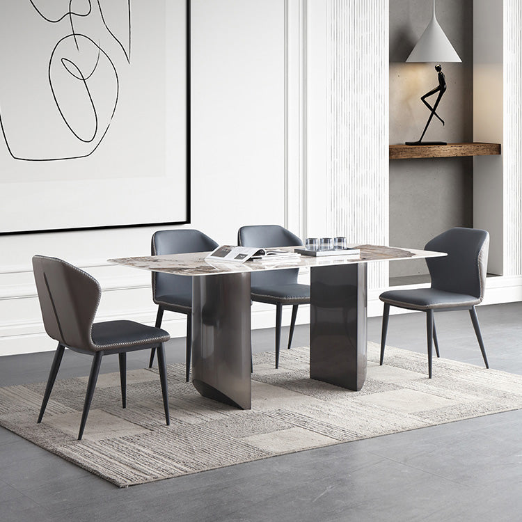 Metal Traditional Luxury Table Rectangular Sintered Stone Table Clearhalo ' dining_table' 'Dining Tables & Seating' 'Dining Tables' 'furn' 'furn_dining_table' 'Furniture' 'furniture_dining_table' 'Kitchen & Dining Furniture' 'kitchen&dining_furn' 'kitchen' 'kitchen_dining_table' 4247316