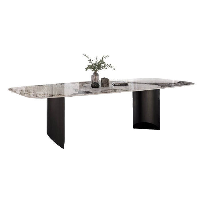 Metal Traditional Luxury Table Rectangular Sintered Stone Table Clearhalo ' dining_table' 'Dining Tables & Seating' 'Dining Tables' 'furn' 'furn_dining_table' 'Furniture' 'furniture_dining_table' 'Kitchen & Dining Furniture' 'kitchen&dining_furn' 'kitchen' 'kitchen_dining_table' 4247322