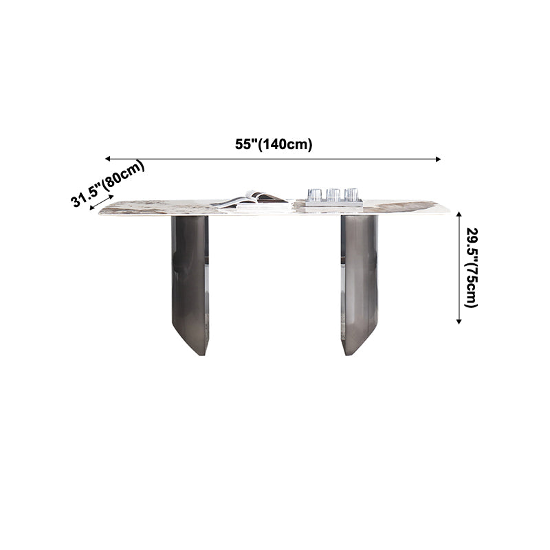 Metal Traditional Luxury Table Rectangular Sintered Stone Table Clearhalo ' dining_table' 'Dining Tables & Seating' 'Dining Tables' 'furn' 'furn_dining_table' 'Furniture' 'furniture_dining_table' 'Kitchen & Dining Furniture' 'kitchen&dining_furn' 'kitchen' 'kitchen_dining_table' 4247324