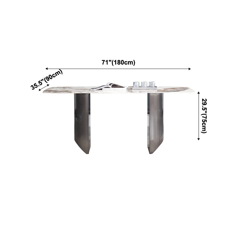 Metal Traditional Luxury Table Rectangular Sintered Stone Table Clearhalo ' dining_table' 'Dining Tables & Seating' 'Dining Tables' 'furn' 'furn_dining_table' 'Furniture' 'furniture_dining_table' 'Kitchen & Dining Furniture' 'kitchen&dining_furn' 'kitchen' 'kitchen_dining_table' 4247326