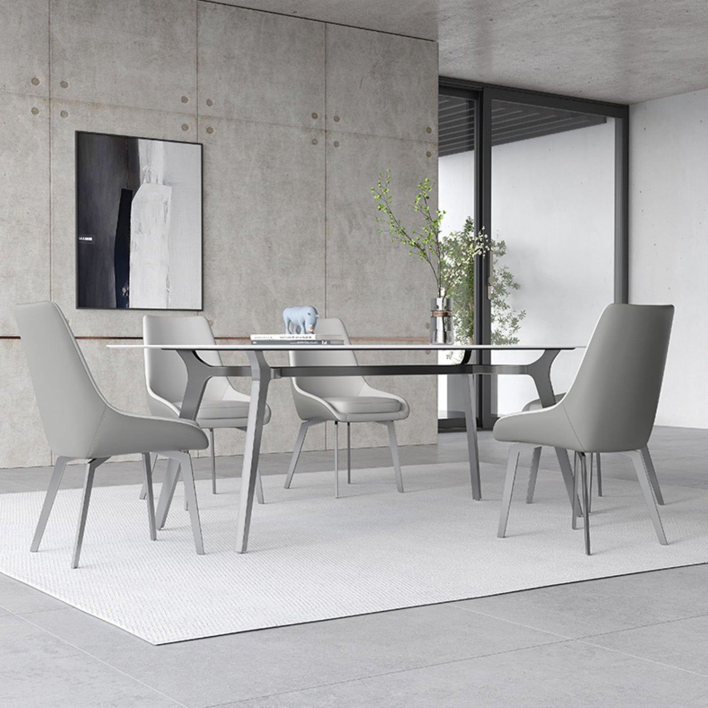 Luxury Sintered Stone Top Table Rectangle Table with 4 Legs for Restaurant Clearhalo ' dining_table' 'Dining Tables & Seating' 'Dining Tables' 'Furniture' 'furniture_dining_table' 'Kitchen & Dining Furniture' 'kitchen&dining_furn' 'kitchen' 'kitchen_dining_table' 4247340