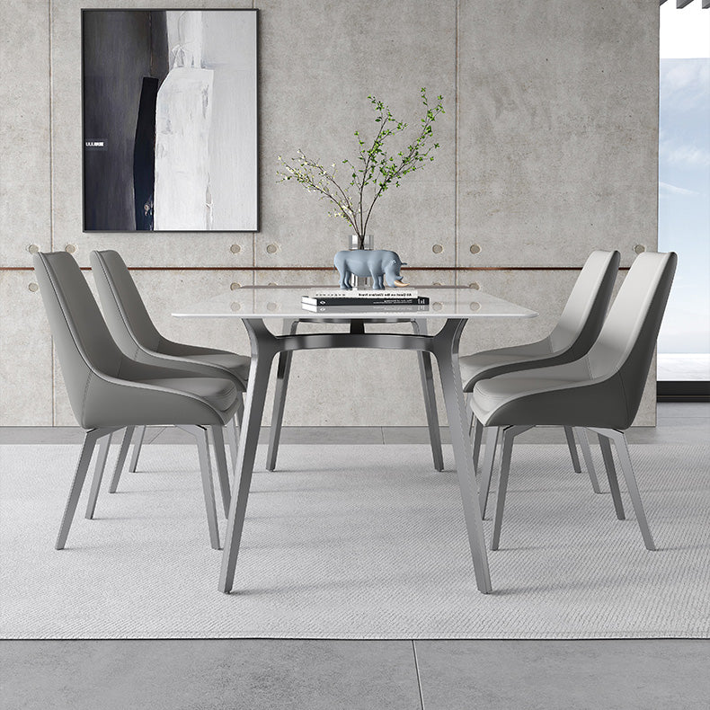 Luxury Sintered Stone Top Table Rectangle Table with 4 Legs for Restaurant Clearhalo ' dining_table' 'Dining Tables & Seating' 'Dining Tables' 'Furniture' 'furniture_dining_table' 'Kitchen & Dining Furniture' 'kitchen&dining_furn' 'kitchen' 'kitchen_dining_table' 4247341