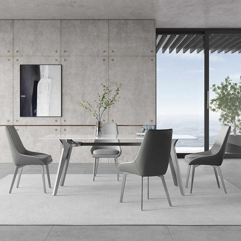 Luxury Sintered Stone Top Table Rectangle Table with 4 Legs for Restaurant Clearhalo ' dining_table' 'Dining Tables & Seating' 'Dining Tables' 'Furniture' 'furniture_dining_table' 'Kitchen & Dining Furniture' 'kitchen&dining_furn' 'kitchen' 'kitchen_dining_table' 4247342