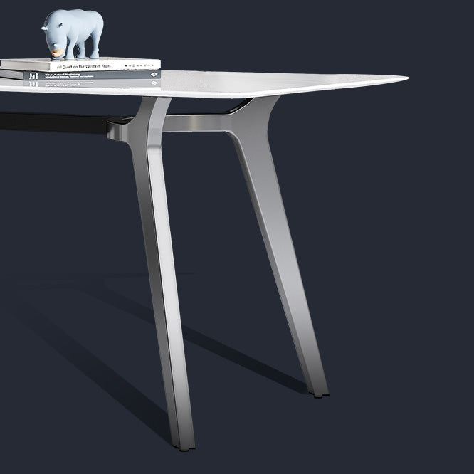 Luxury Sintered Stone Top Table Rectangle Table with 4 Legs for Restaurant Clearhalo ' dining_table' 'Dining Tables & Seating' 'Dining Tables' 'Furniture' 'furniture_dining_table' 'Kitchen & Dining Furniture' 'kitchen&dining_furn' 'kitchen' 'kitchen_dining_table' 4247344