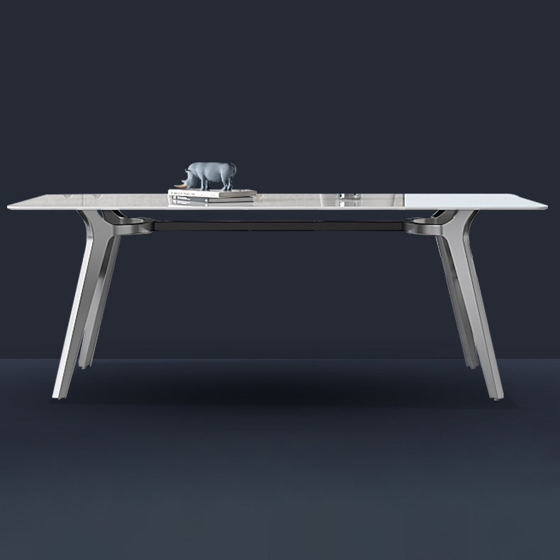 Luxury Sintered Stone Top Table Rectangle Table with 4 Legs for Restaurant Clearhalo ' dining_table' 'Dining Tables & Seating' 'Dining Tables' 'Furniture' 'furniture_dining_table' 'Kitchen & Dining Furniture' 'kitchen&dining_furn' 'kitchen' 'kitchen_dining_table' 4247345