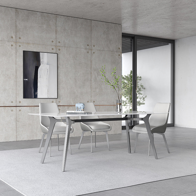 Luxury Sintered Stone Top Table Rectangle Table with 4 Legs for Restaurant Clearhalo ' dining_table' 'Dining Tables & Seating' 'Dining Tables' 'Furniture' 'furniture_dining_table' 'Kitchen & Dining Furniture' 'kitchen&dining_furn' 'kitchen' 'kitchen_dining_table' 4247346
