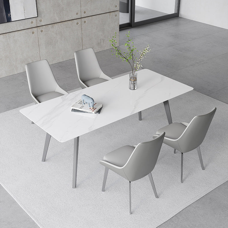 Luxury Sintered Stone Top Table Rectangle Table with 4 Legs for Restaurant Clearhalo ' dining_table' 'Dining Tables & Seating' 'Dining Tables' 'Furniture' 'furniture_dining_table' 'Kitchen & Dining Furniture' 'kitchen&dining_furn' 'kitchen' 'kitchen_dining_table' 4247347