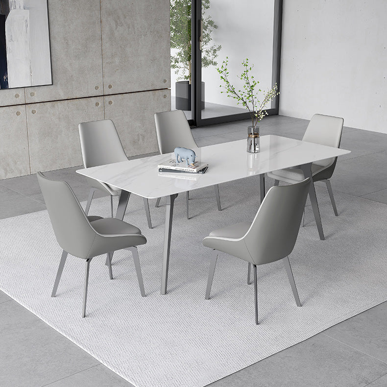 Luxury Sintered Stone Top Table Rectangle Table with 4 Legs for Restaurant Clearhalo ' dining_table' 'Dining Tables & Seating' 'Dining Tables' 'Furniture' 'furniture_dining_table' 'Kitchen & Dining Furniture' 'kitchen&dining_furn' 'kitchen' 'kitchen_dining_table' 4247349
