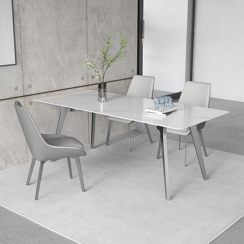 Luxury Sintered Stone Top Table Rectangle Table with 4 Legs for Restaurant Clearhalo ' dining_table' 'Dining Tables & Seating' 'Dining Tables' 'Furniture' 'furniture_dining_table' 'Kitchen & Dining Furniture' 'kitchen&dining_furn' 'kitchen' 'kitchen_dining_table' 4247351
