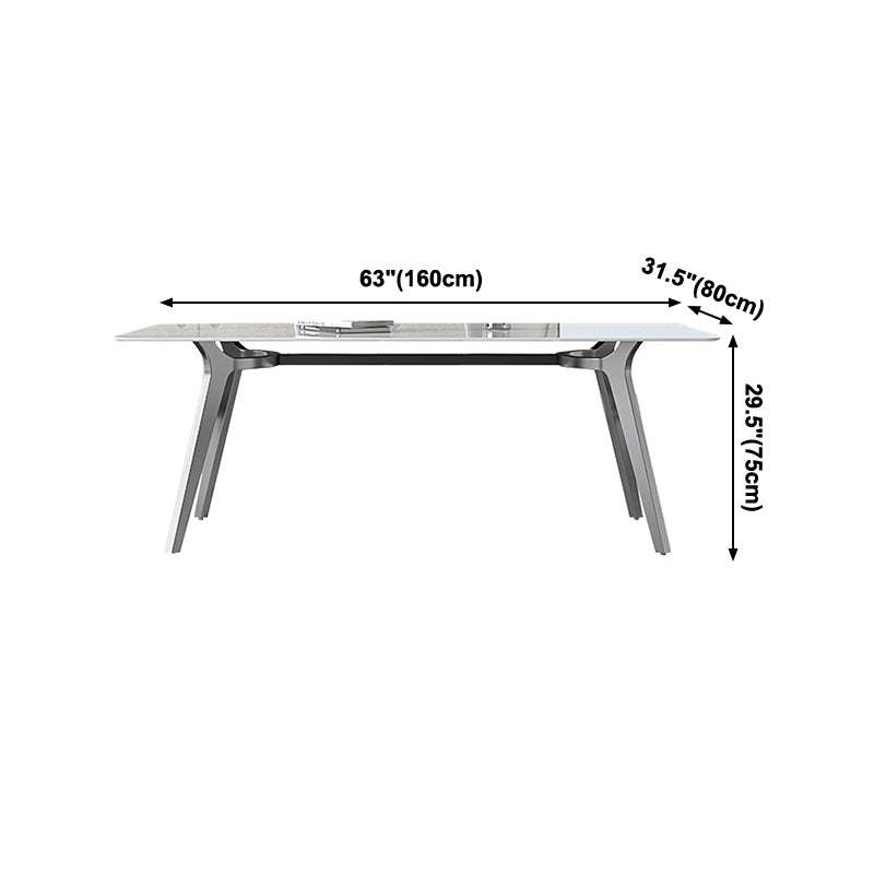 Luxury Sintered Stone Top Table Rectangle Table with 4 Legs for Restaurant Clearhalo ' dining_table' 'Dining Tables & Seating' 'Dining Tables' 'Furniture' 'furniture_dining_table' 'Kitchen & Dining Furniture' 'kitchen&dining_furn' 'kitchen' 'kitchen_dining_table' 4247358